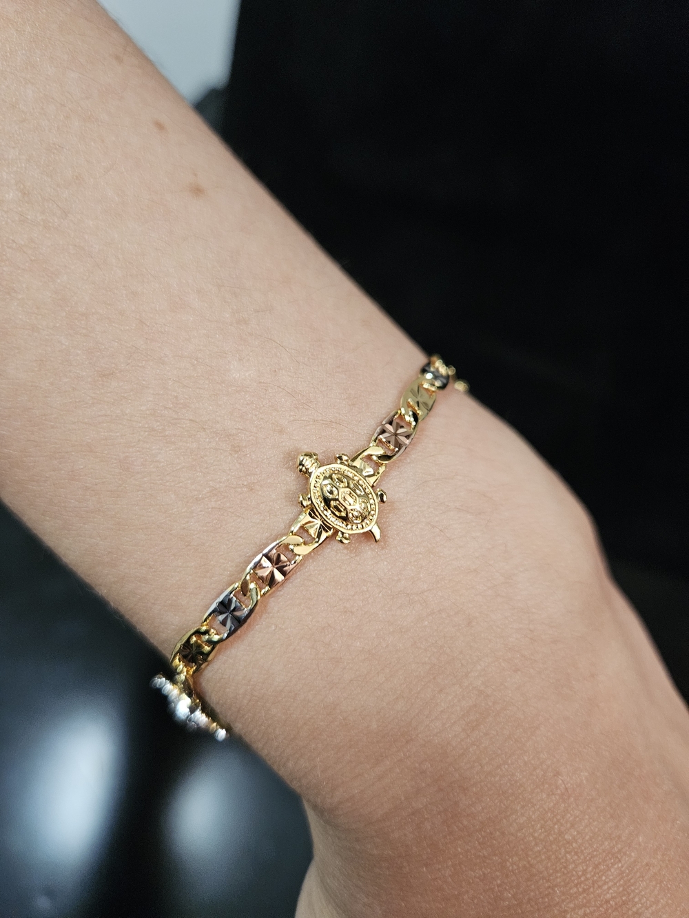 Gold Plated Turtle Link Bracelet - Women Jewelry 3 Tones